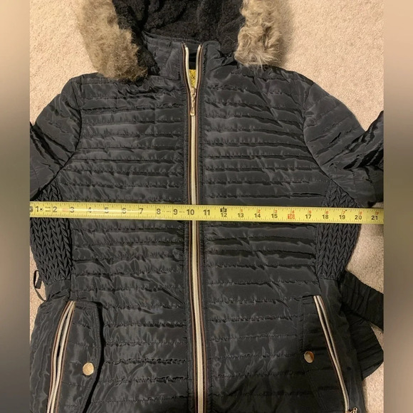 Super Nova Hooded Black Quilted Mid-length Winter Coat - Picture 8 of 10